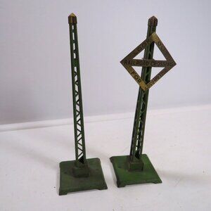 50's Lionel Train Vintage RR Crossing Sign & Tower / Post  METAL railroad